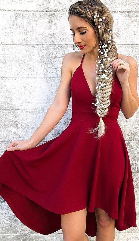 Simple Hoco Dresses Burgundy Homecoming Dresses Short Prom Dress