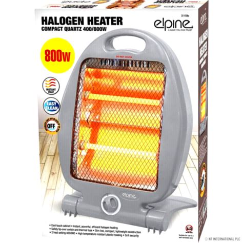 Elpine 31159C 800W Halogen Electric Space Heater Grey 5038673311593