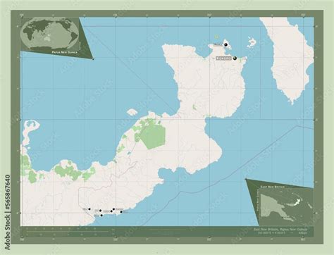 East New Britain Papua New Guinea Osm Labelled Points Of Cities