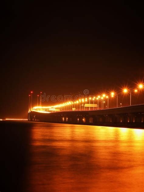 Penang Second Bridge Night View Stock Photo Image Of Penang Lighting