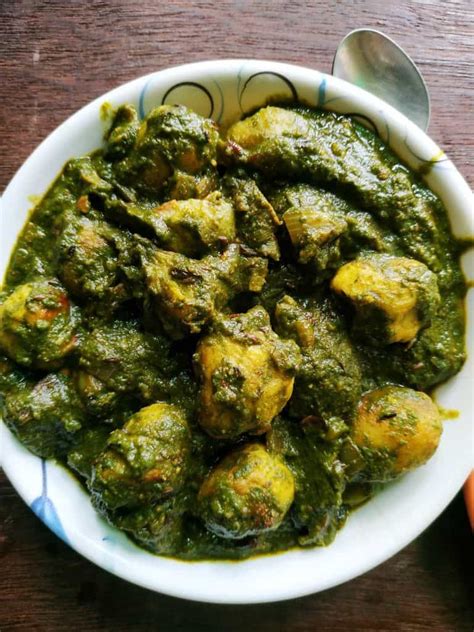 Aloo Palak Gravy Potato Spinach Curry Saag Aloo My Dainty Kitchen