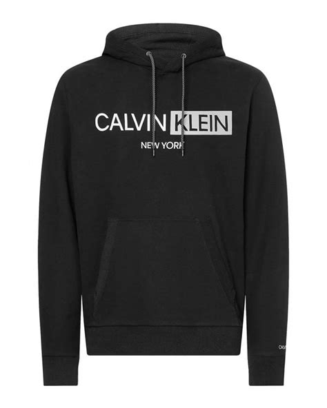 Calvin Klein Mens Organic Cotton New York Hoodie Black Sweatshirt