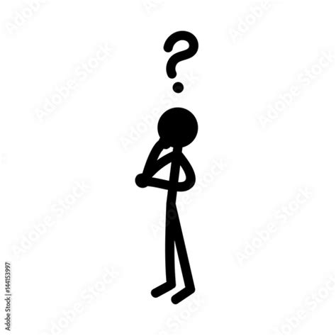 Stick Figure In Thinking Posture Stick Man Thinking About A Solution