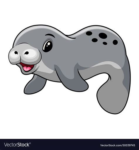 A Cute Cartoon Seal Swimming Royalty Free Vector Image