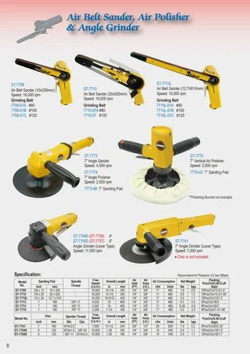 Sumake Pneumatic Air Belt Sander Air Polisher And Angle Grinder At