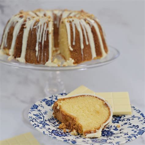 White Chocolate Pound Cake With Pecans And White Chocolate Glaze