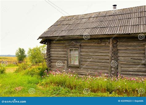 Typical Russian Village House in the Countryside Stock Image - Image of ...