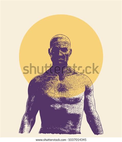Middle Aged Naked Man Torso Over Royalty Free Licensable Stock Illustrations Drawings