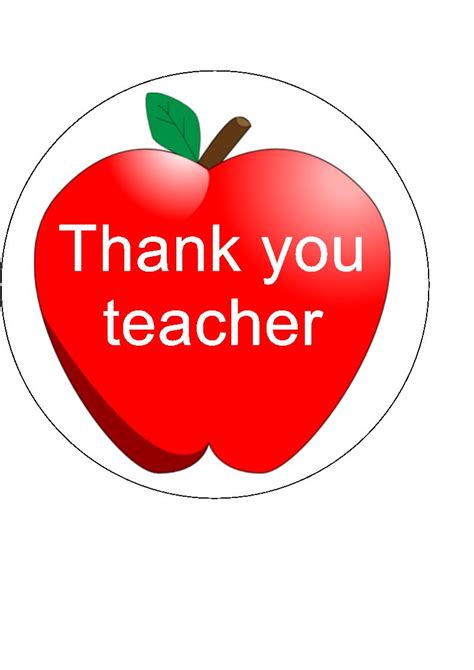 Thank You Teacher Apple Edible Cupcake Toppers - Incredible Toppers