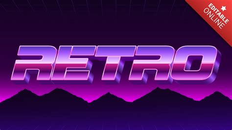 Retro Estilo Letra Futurista Los 80 Generador De Efectos De Texto