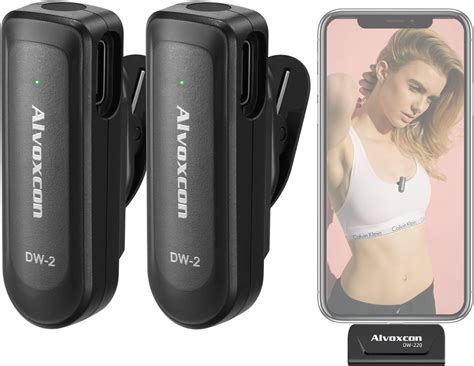 Micrófono Inalámbrico de Solapa Tipo C Android Alvoxcon Dual Lavalier