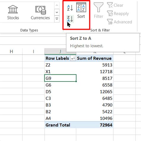 How Do I Manually Sort Pivot Table