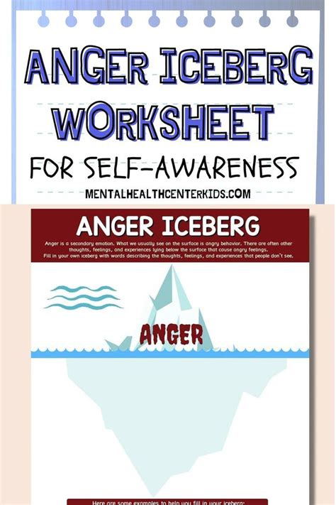 Anger Iceberg Worksheet | Anger iceberg, Anger management skills ...