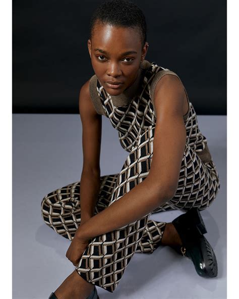 Access Fashion Knit Dress Geometric Lurex Pattern