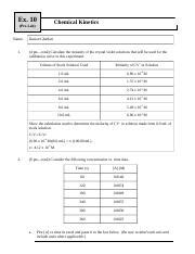 Chemical Kinetics Pre Lab Sp Docx Ex Chemical Kinetics