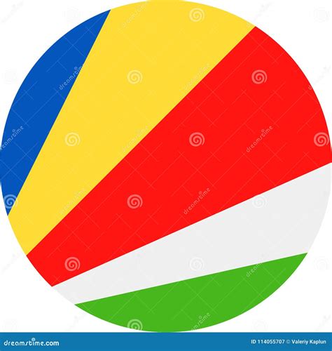 Icono Plano Redondo Del Vector De La Bandera De Seychelles Stock De