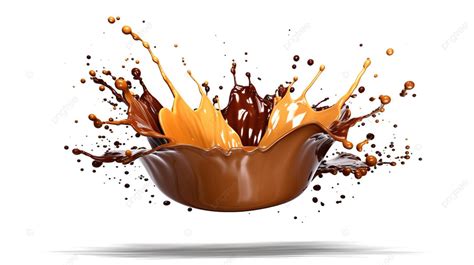 Chocolate Splash Standing Alone Against A White Background Created