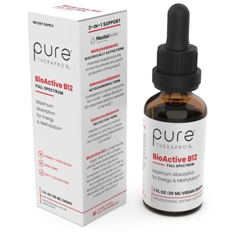 Pure Therapro Bioactive Vegan Vitamin B12 Sublingual Liquid Supplement