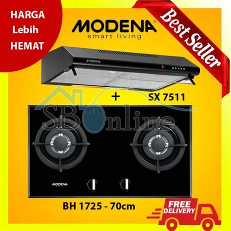 Jual Paket Hemat Kompor Tanam Gas Modena Bh Dan Cooker Hood Sx