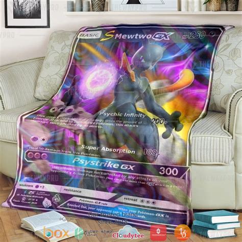 S Mewtwo Gx Shadow Pokemon Fleece Blanket Express Your Unique Style