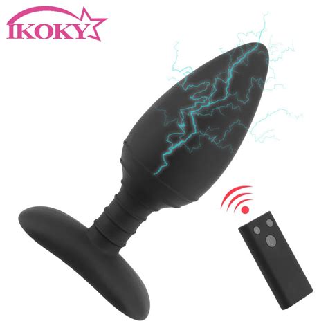 IKOKY Electric Shock Anal Plug Vibrator Prostate Massager Wireless