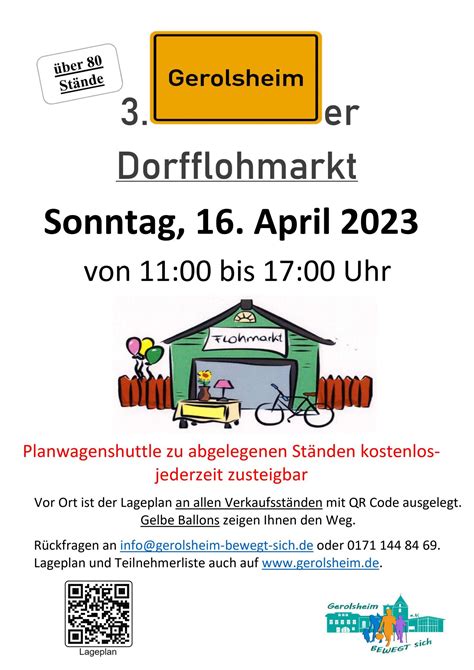 2023 Plakat Dorfflohmarkt Amtsblatt Gerolsheim