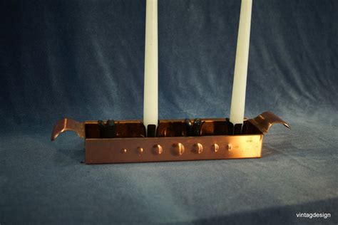 Old Swedish Vintage Copper Candle Holder Advents Candle Holder