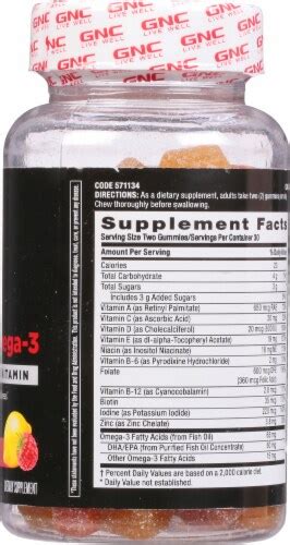 Gnc Mega Men Essentials Gummy Multivitamin Raspberry Lemonade Ct