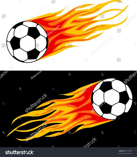 Soccer Ball In Flame Stock Vector Illustration Shutterstock