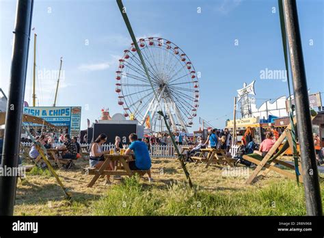 A View Of The Big Wheel At The Hoppings Funfair Fairground Or Showground In Newcastle Upon Tyne