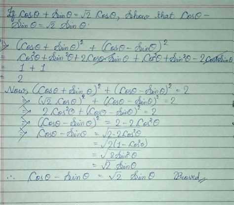 Mathbf O R If Cos Theta Sin Theta Sqrt Cos Theta