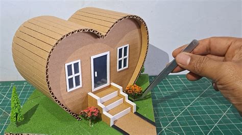 CARA MEMBUAT MINIATUR RUMAH DARI KARDUS 83 RUMAH LOVE YouTube