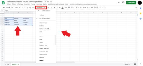 Comment Mettre En Forme Les Cellules Sur Google Sheets