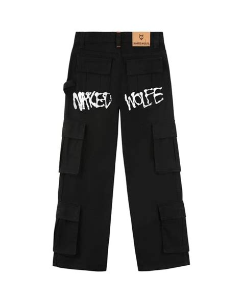 Naked Wolfe Man Baggy Pocket Cargo Pants In Black Lyst