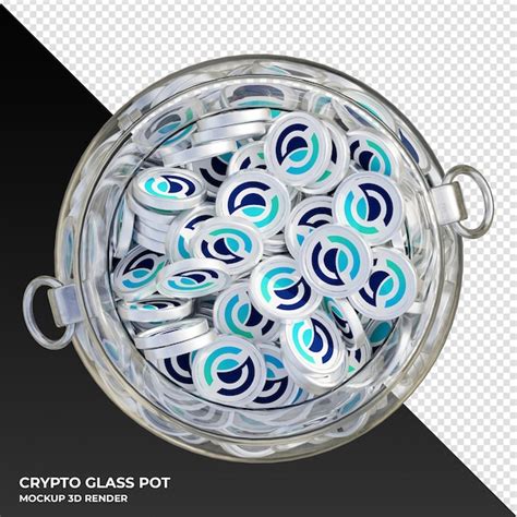 Premium PSD Horizen Zen Crypto Coin Top View Clear Glass Pot