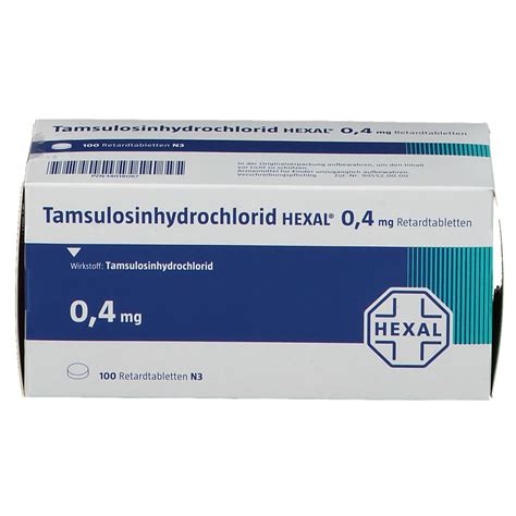 Tamsulosinhydrochlorid HEXAL 0 4 Mg 100 St Mit Dem E Rezept Kaufen