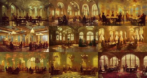 Royal Dinner Room Art Nouveau Architecture Art By Stable Diffusion