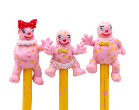 Mr Blobby 3 Pack Pencils With Mr Blobby Mrs Blobby Baby Blobby Tops