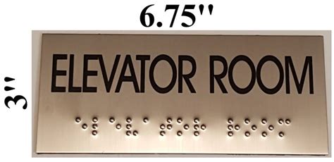 ELEVATOR ROOM SIGN - STAINLESS STEEL (3X6.75) | HPD SIGNS - THE OFFICIAL STORE