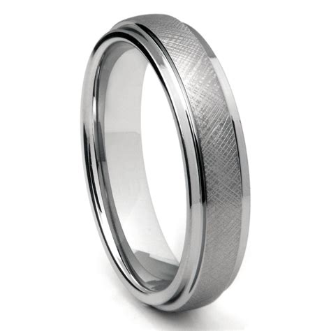 Tungsten Carbide 6mm Mesh Finish Wedding Band Ring