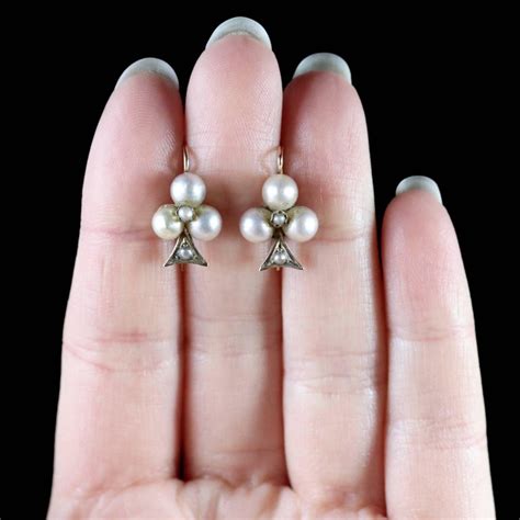 Antique Victorian Pearl Earrings 18 Carat Gold Circa 1900 Boxed At 1stdibs