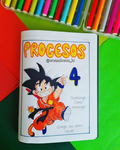 Portada Cuaderno Goku Portadas De Cuadernos Decoracion De Cuadernos Portadas