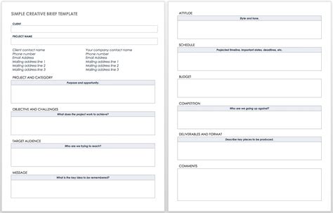 Free Creative Brief Templates Smartsheet