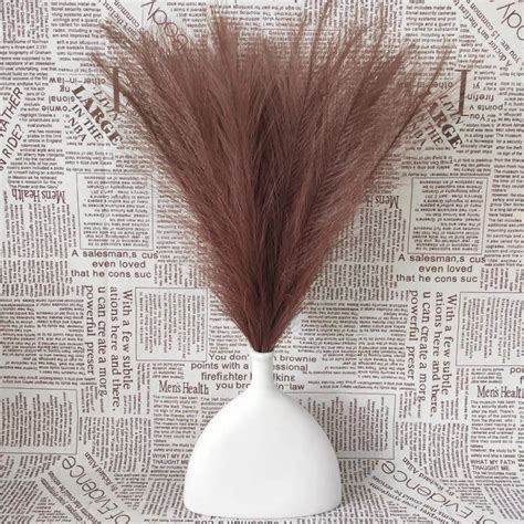 Faux Pampas Grass Fluffy Artificial Fake Plants Bulrush Reed Vase Filler Farmhouse Home Wedding