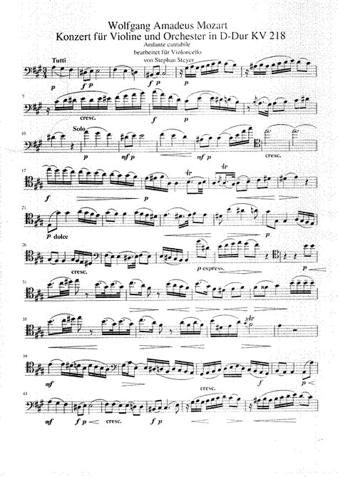 Violin Concerto No4 In D Major K218 Mozart Wolfgang Amadeus Imslp Free Sheet Music Pdf