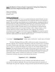 Lab Report Pdf Lab Identification Of Unknown Organic Compounds