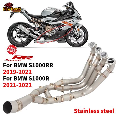 Slip On For Bmw S1000rr S1000r 2019 2023 Motocycle Exhaust Front Link Pipe Modify Moto Escape