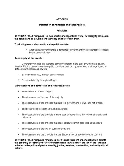 Article Ii Declaration Of Principles And Pdf Us State