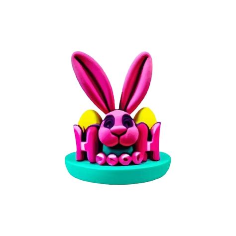 Premium Vector A Bunny Cake With A Pink Plastic Bunny On It