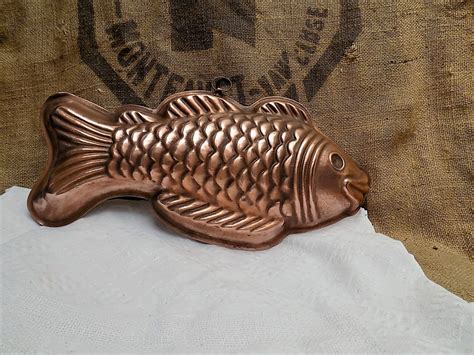 Large Fish Mold Large Copper Fish Mold Vintage French Copper Etsy